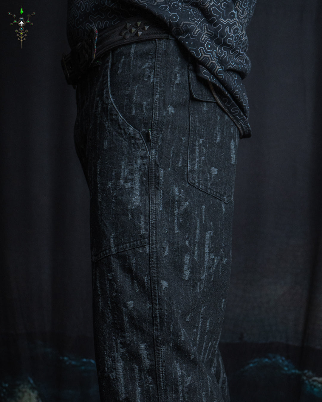 Pants Men / Loose Fit Denim / Stonewashed - BLAKPUNK Distressed
